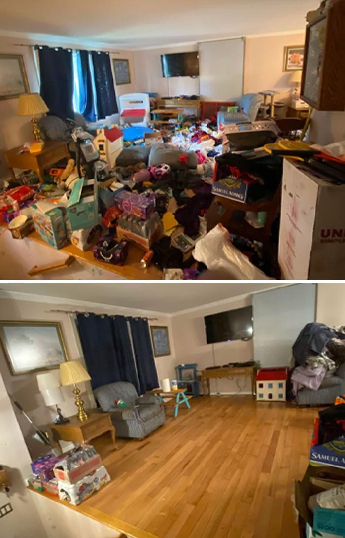Living room cleaning